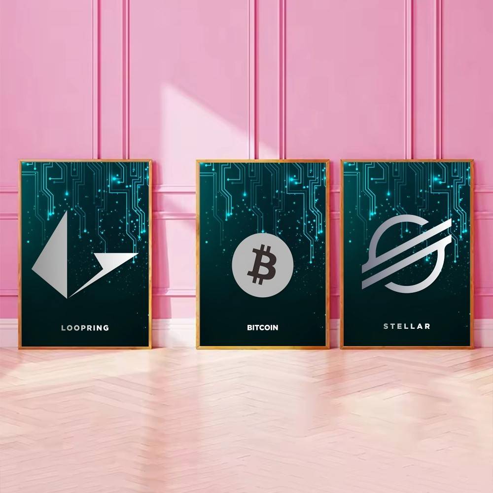 Постер с символикой криптовалю – обзор и цена Tech Office Wall Decor