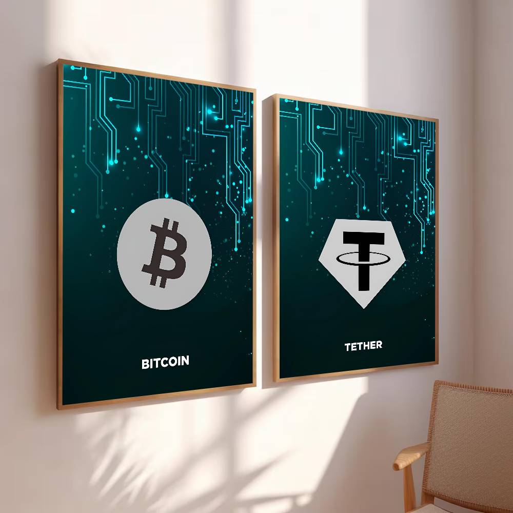 Постер с символикой криптовалю – обзор и цена Tech Office Wall Decor