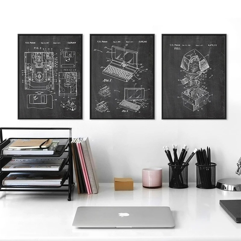 Набор из 6 винтажных постеров  – обзор и цена Tech Office Wall Decor