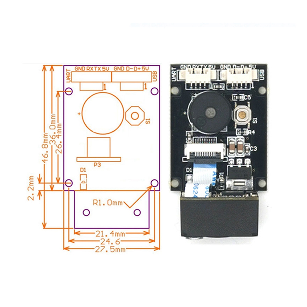 SLQZT GM77 640x480 CMOS DC5V И – обзор и цена Barcode Scanner 2D