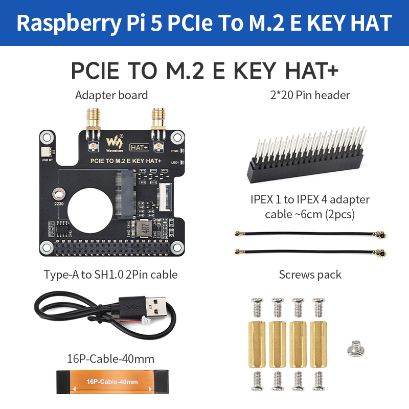 Плата PCIe To M.2 E KEY HAT+,  – обзор и цена Raspberry Pi Keyboard