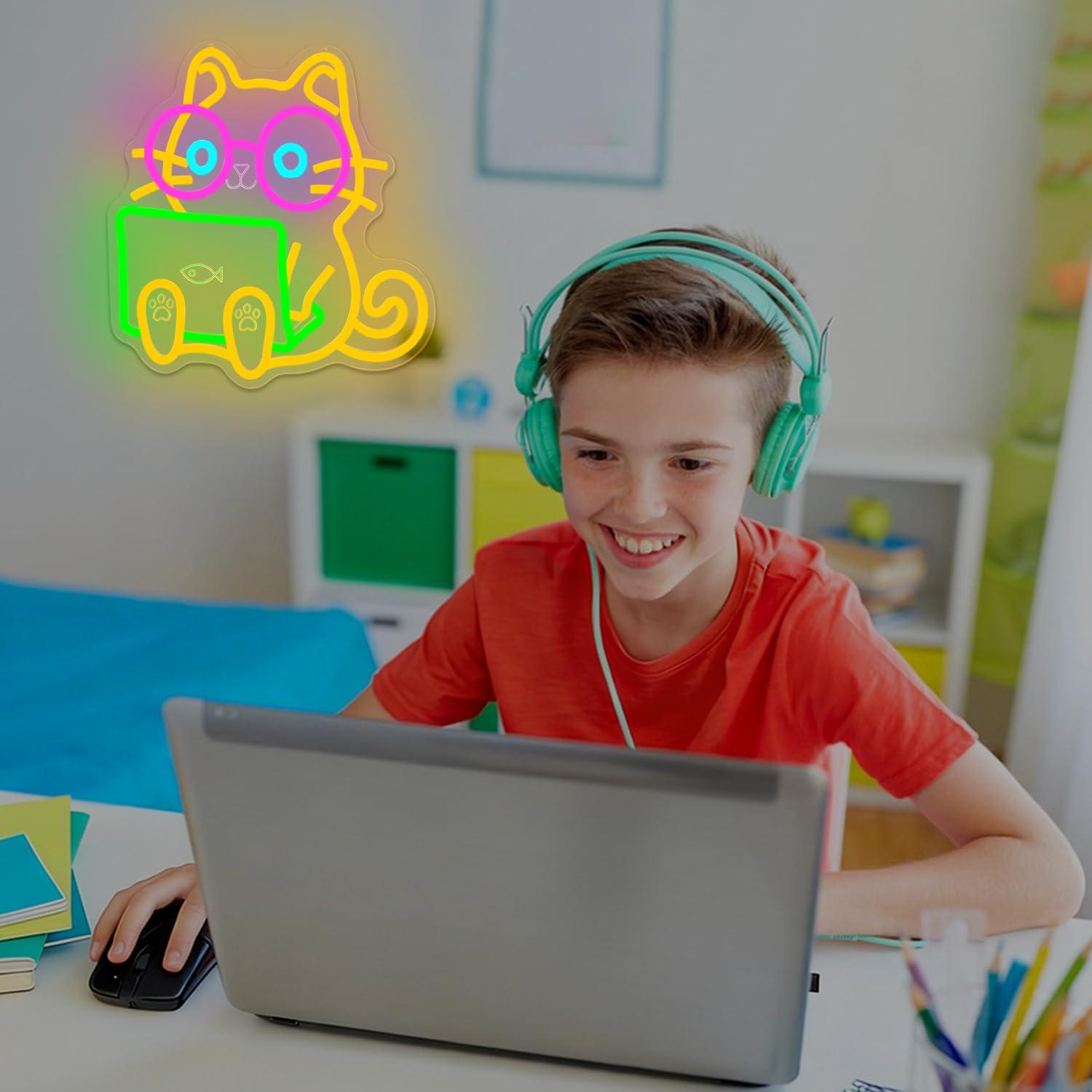 Неоновая вывеска «Кот» для ноу – обзор и цена Tech Office Wall Decor