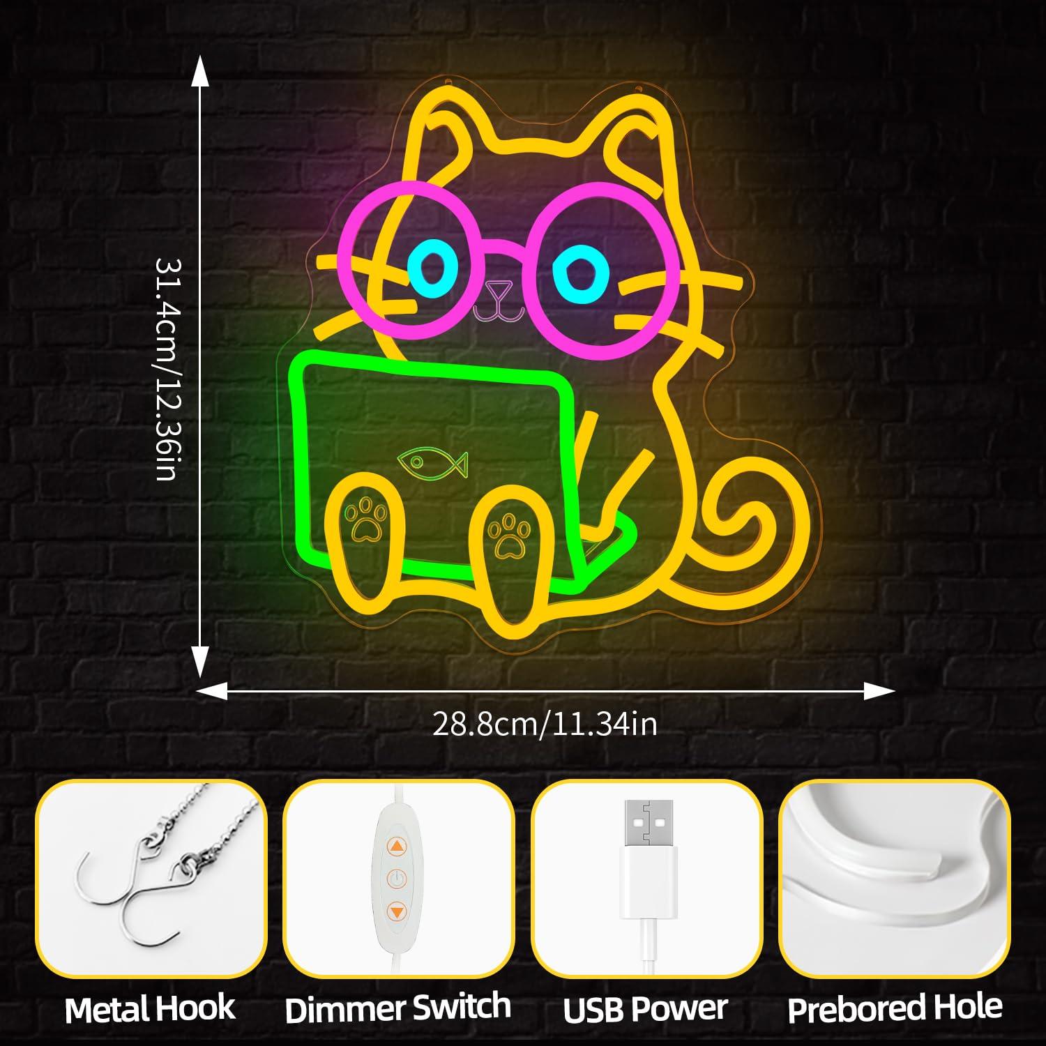 Неоновая вывеска «Кот» для ноу – обзор и цена Tech Office Wall Decor